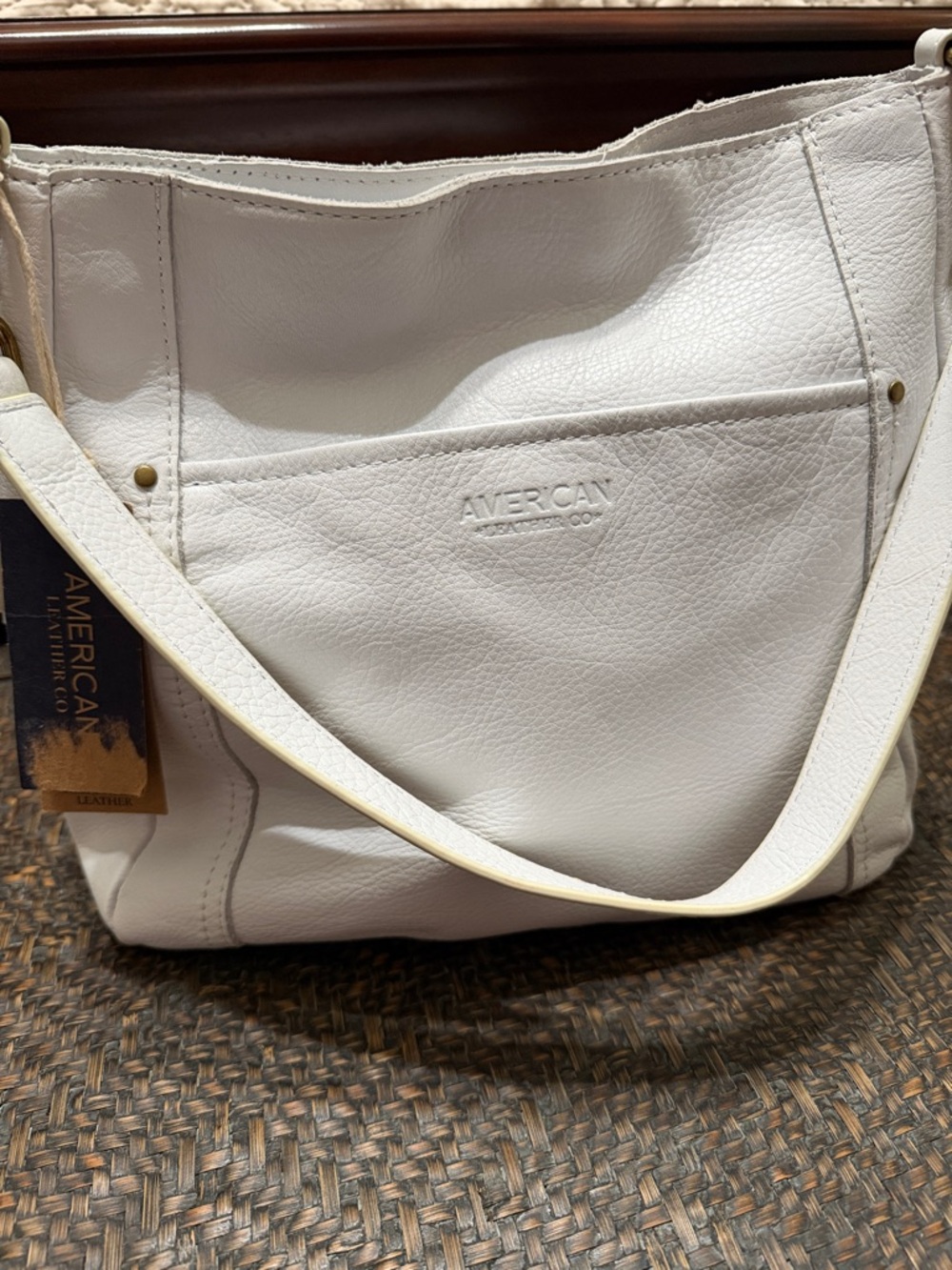 White Leather Shoulder Bag - Picture 2 of 16
